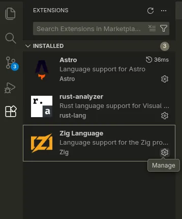 zls extension settings